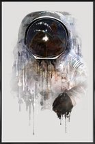 JUNIQE - Poster in kunststof lijst The Astronaut -30x45 /Grijs & Zwart