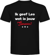 T-Shirt - Casual T-Shirt - Fun T-Shirt - Fun Tekst - Lifestyle T-Shirt - Cadeau - Leraar - Lerares - Meester - Juf - Les Geven - Ik geef les wat is jouw super power? - Zwart - Maat