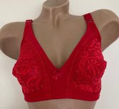 Dames beugelloze BH met kant 85B rood