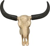 Skull Buffel Schedel -  Skull - Wanddecoratie - Muurdecoratie - Tuindecoratie - Serre Decoratie - 44 cm breed - Cadeau