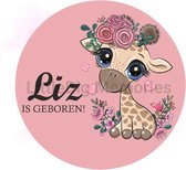 Raamsticker giraf - Hoera een meisje - raamsticker - muursticker - raam sticker - geboorte sticker - raam en deur stickers