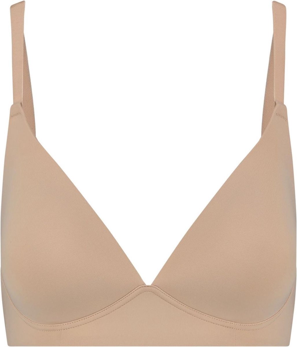 Bye Bra Beugelloze Beha Top voor Dames, Vormgevende Naadloze Comfortabele Shapewear Beha, Onzichtbare Gladde Pasvorm, Sterke Ondersteuning, Beige & Zwart S-XXL (Beige, M)