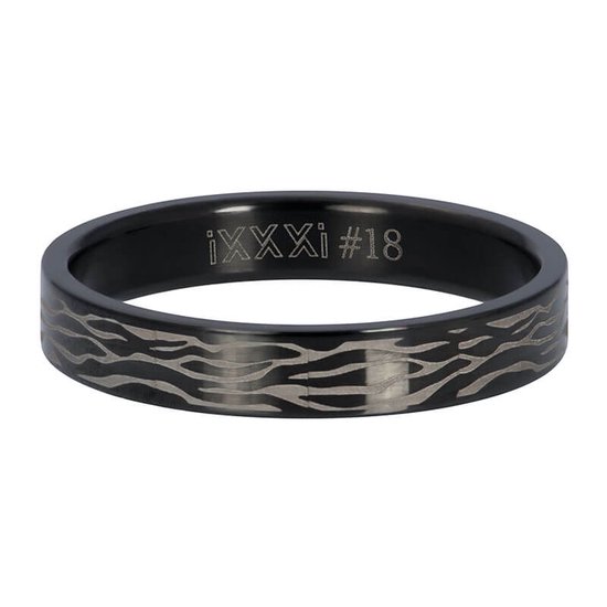 iXXXi Jewelry Vulring 4 mm Black Zebra Zwart - maat 20