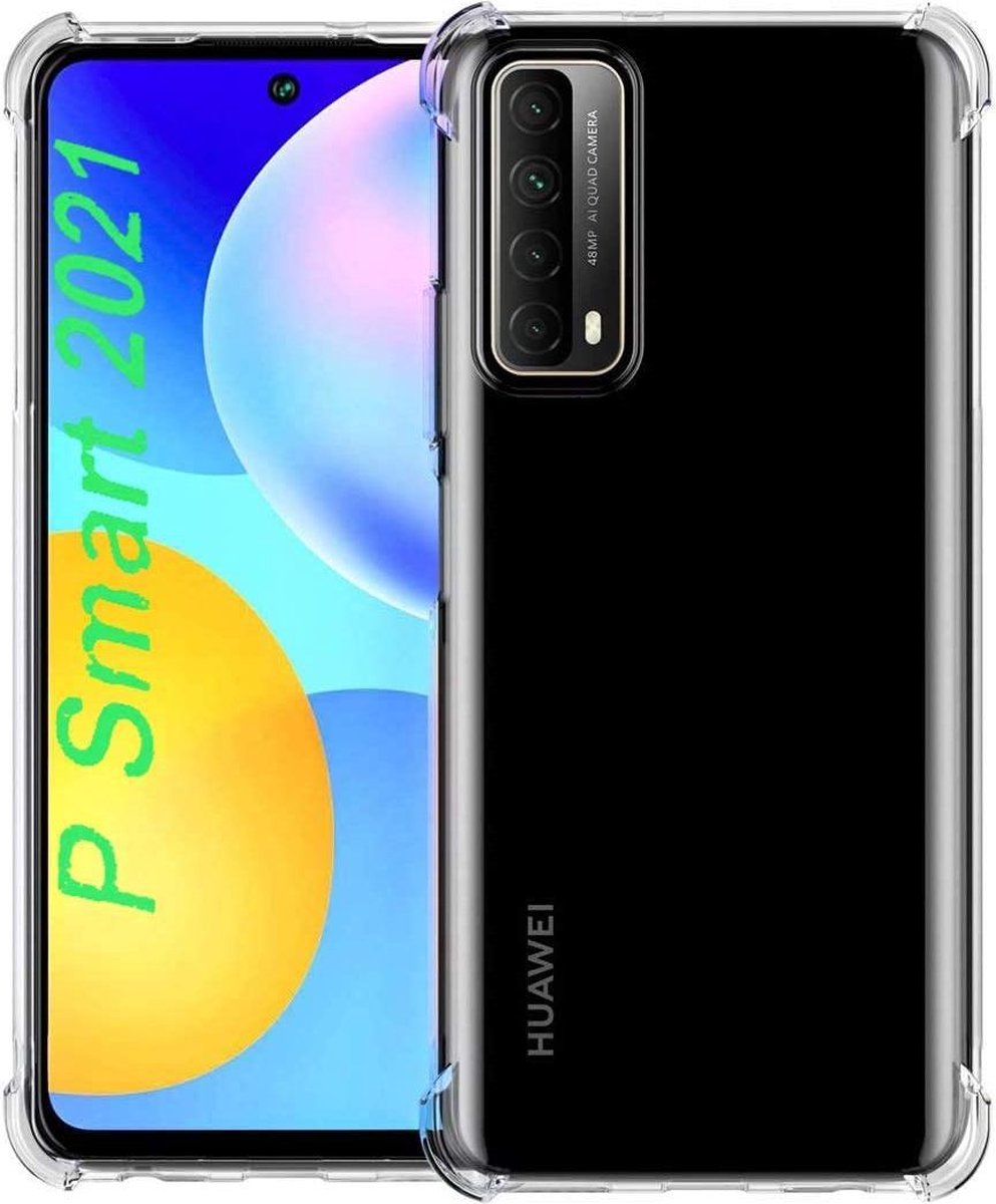 Hoesje Geschikt voor: Huawei Y6p - Anti -Shock Silicone - Transparant