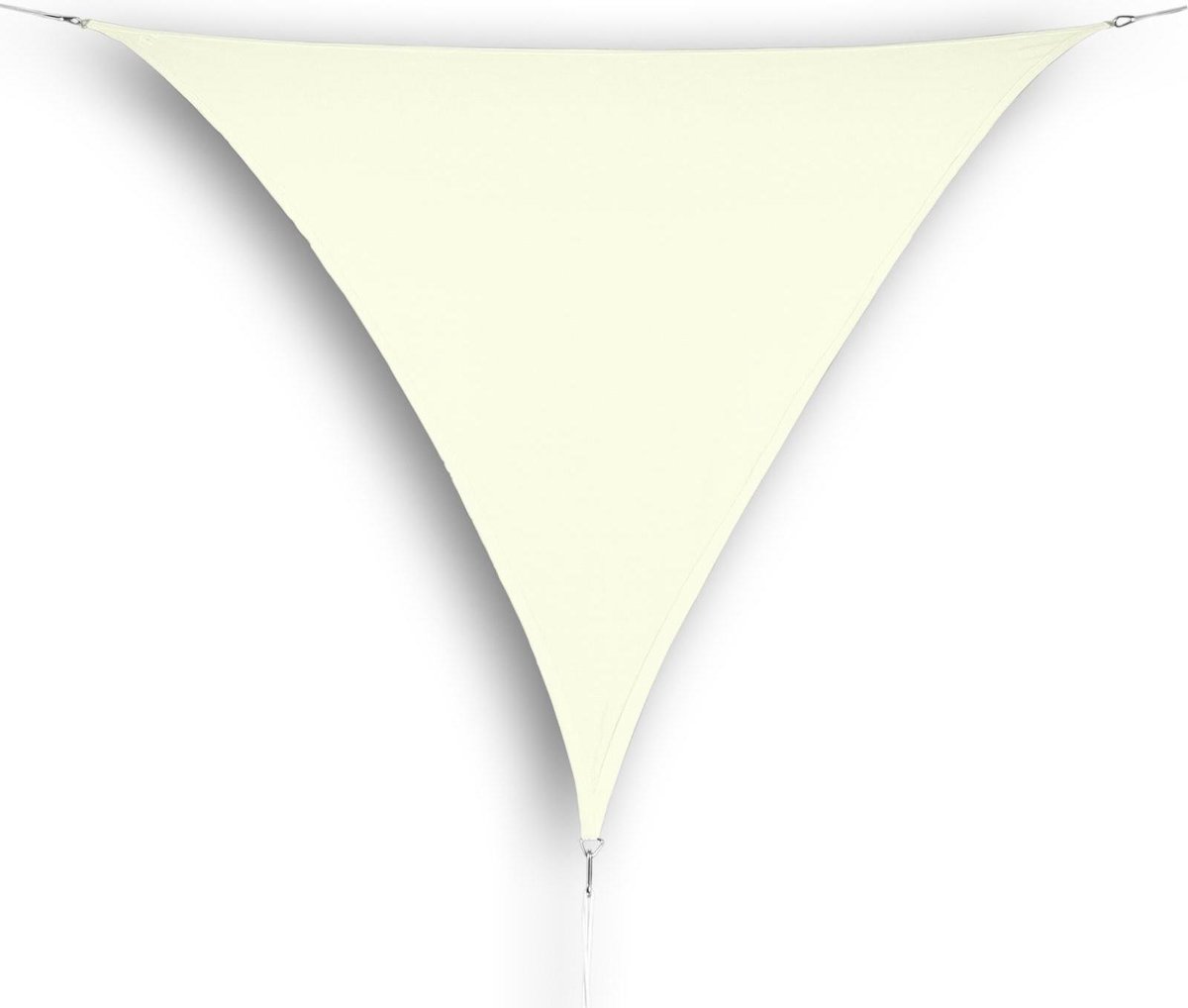 hanSe® Schaduwdoek Driehoek Waterdoorlatend 3x3x3 m Zonnedoek Creme
