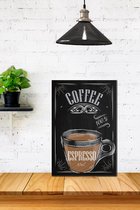 3D Retro hout Poster Kleine Coffee