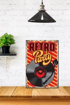3D Retro hout Poster Kleine Retro Party