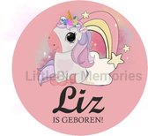 Raamsticker unicorn - Hoera een meisje - raamsticker - muursticker - raam sticker - geboorte sticker - raam en deur stickers