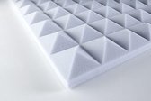 Panneaux d'isolation acoustique Mousse mélaminée Studio pyramid (gris clair), 120x60x3CM, auto-adhésive, ignifuge, 4 pièces, 2.88m², qualité européenne