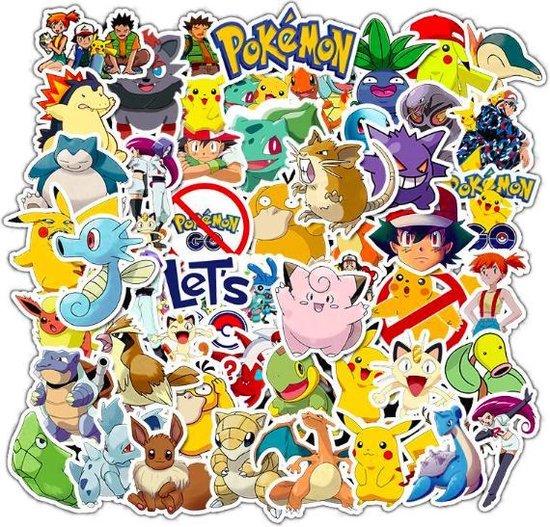 ProductGoods - 50 Stuks Pokemon Stickers - Muur Decoratie - Koffer  Decoratie - Laptop... | bol.com