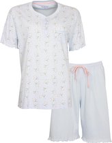 Tenderness - Dames Shortama - Pyjama Set - Licht Blauw - Maat L