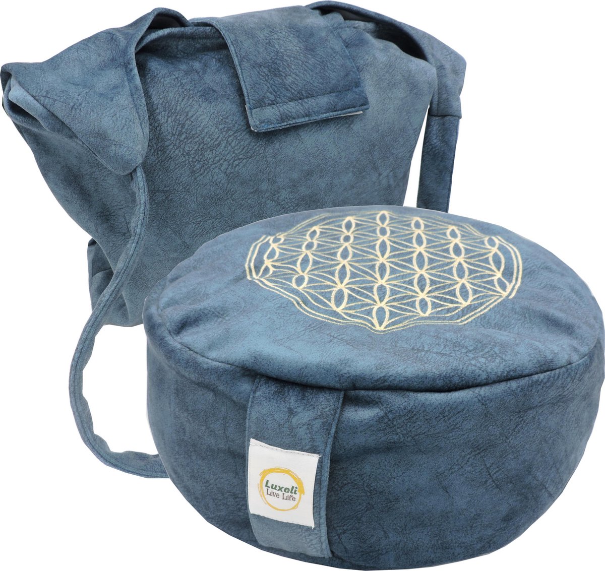 livasia meditatiekussen - 38x15cm - yogakussen met kapokvulling, pouf