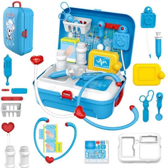Afbeelding van het spel 17pcs kit médical médecin infirmière dentiste faire semblant de rôles jouer ensemble de jouets enfants jeu cadeau - [As Seen on Image]