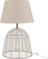 J-Line Lampvoet+Kap Spijlen Bamboe Wit Small