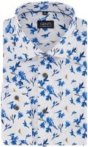 GENTS | Overhemd Heren Volwassenen print magnolia witblauw Maat XL 43/44