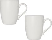 10x Creme witte effen mokken / bekers 360 ml - Theebeker / koffiemok van aardewerk - 360 ml - Witte beker / mok - Wit servies