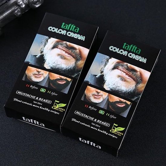 Crème Teinture Pour Barbe Noire - 3 Minutes - Avec Peigne - 80 Ml - À Base De Romarin