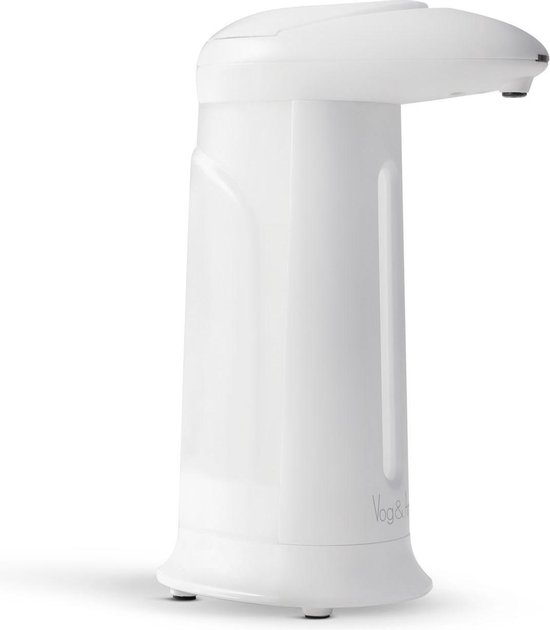 Vog&Arths - Automatische Zeepdispenser Sensor - 360 ml - Contactloos Zeepdispensers - Batterij Aangedreven - Navulbaar - Voor Keuken, Badkamer En Toilet - Hygiënische Handzeep Dispenser - Wit