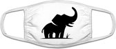 Olifant mondkapje | dier | dierendag | Afrika | safari | grappig | gezichtsmasker | bescherming | bedrukt | logo | Wit mondmasker van katoen, uitwasbaar & herbruikbaar. Geschikt vo