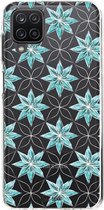 Casetastic Samsung Galaxy A12 (2021) Hoesje - Softcover Hoesje met Design - Statement Flowers Blue Print