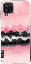 Casetastic Samsung Galaxy A12 (2021) Hoesje - Softcover Hoesje met Design - Pink Mountains Print