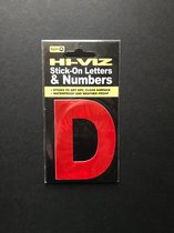 Huisnummer letter D, reflecterend rood, letter D, plakletterstickers, Kliko letters, huisnummer letter, rood, reflecterend, container nummers en letters, CoverArt, sticker D. rode