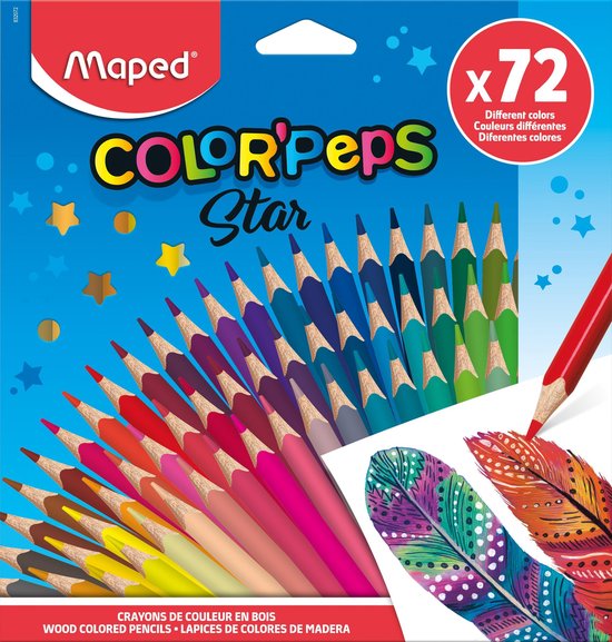 Entertainment gekruld Editie Maped COLOR'PEPS STAR kleurpotloden - in kartonnen doos x72 | bol.com