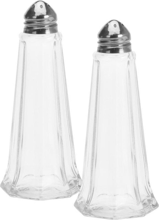Hyacinthy - Salière Et Poivrière En Verre Avec Entonnoir Et Brosse - Style Vintage Fermier - Pour Cuisine, Table, Camping
