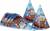 Feesthoedjes piratenfeestje 18x stuks - Kinder verjaardag thema feestartikelen