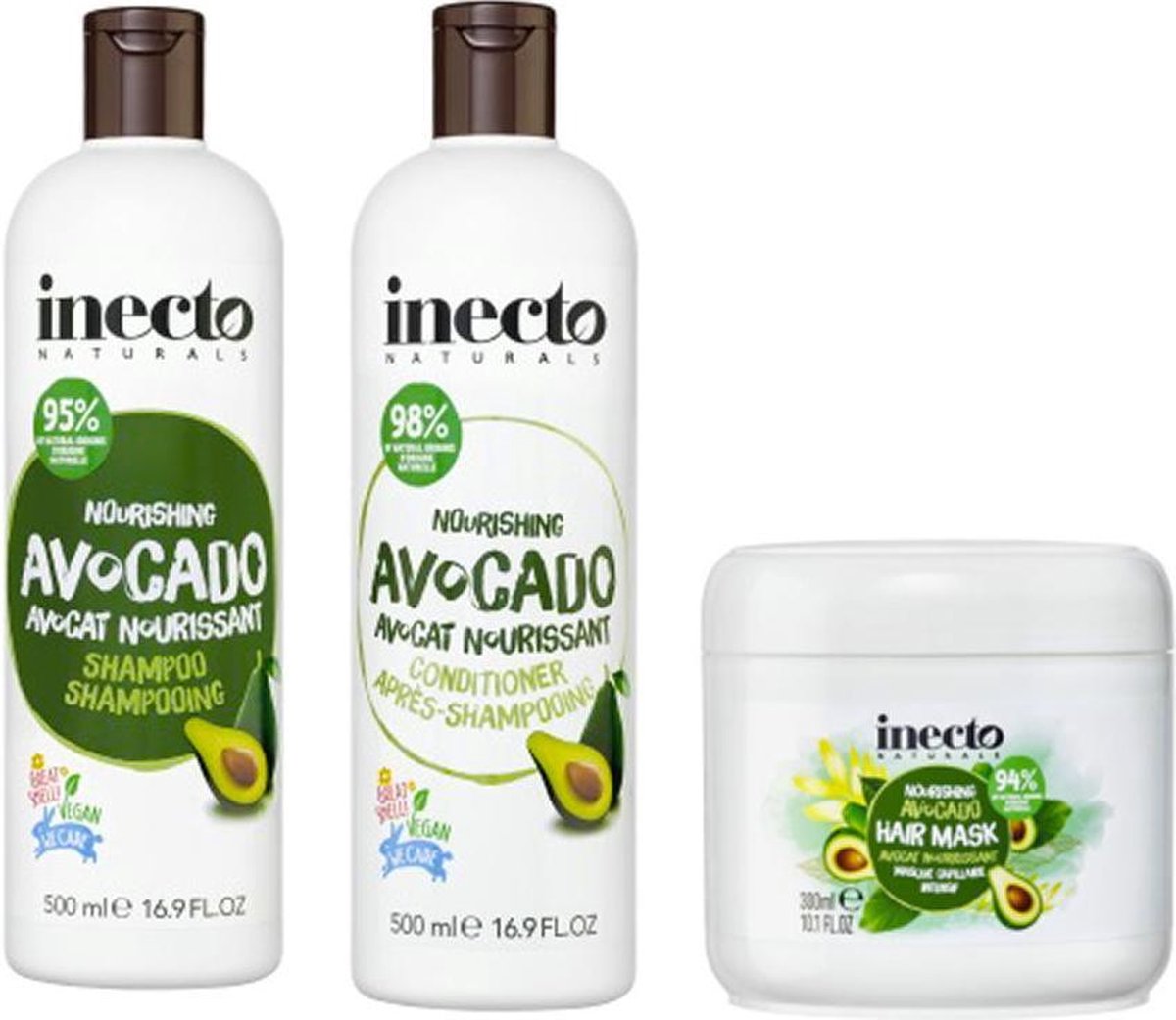 Inecto Avocado Shampoo, Conditioner en Hair Mask