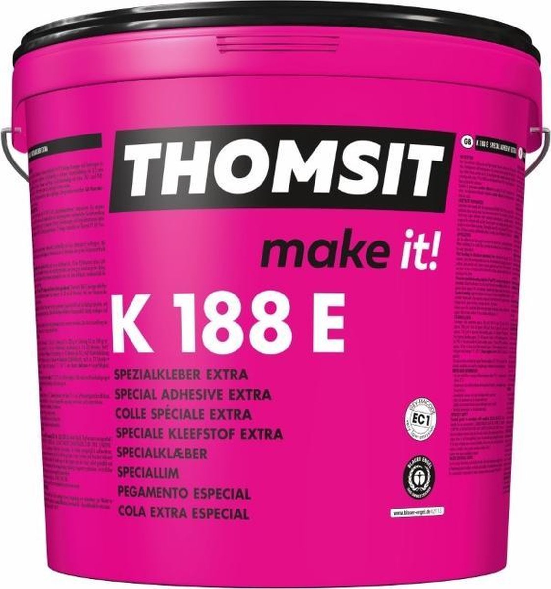 PVC lijm vloer - Thomsit - K188 E - Aquaplast - Dryback pvc verlijmen - Kant&klaar - 13 kg per emmer
