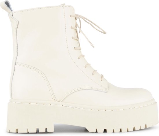 Mustang - Veterboots voor dames - Ecru - Nelson.nl