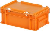 Stapelbak met deksel - 300x200xH133mm - oranje