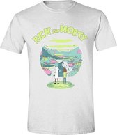 Rick and Morty - Portal and Logo T-Shirt Wit