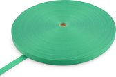 Polyester band 25 mm - 1200 kg - 50 m op rol - zonder strepen - Groen