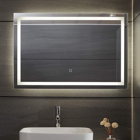 Miroir de salle de bain LED 90x60 cm dimmable, fonction anti-buée | bol.com