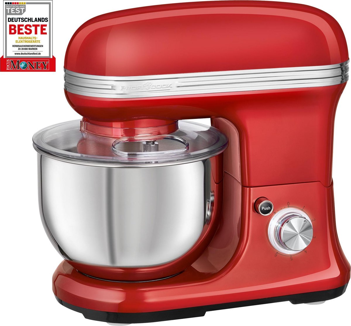 ProfiCook KM 1197 - keukenmachine - 1200 W - 5 liter - Rood.
