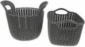 CURVER KNIT – SET VAN 2 XS MANDEN grijs opbergmand