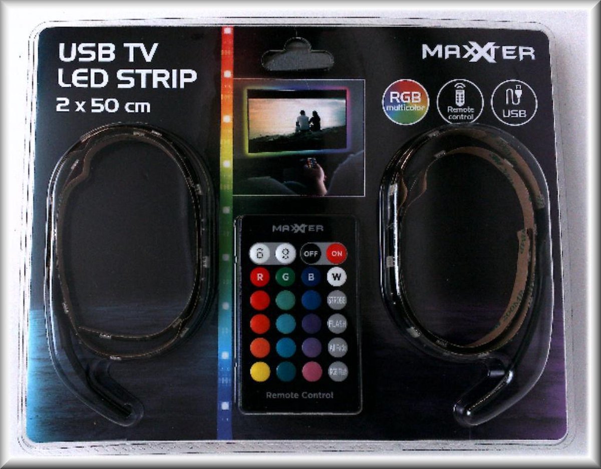geur ontwerper Aan het liegen TV LED Strip- zelfklevend Maxxter USB | bol.com