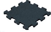 Rubber Tegel - Middenstuk - Puzzelsysteem - 50 x 50 x 2,5 cm - Zwart