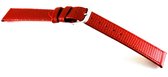 Horlogeband-12mm-rood-Lizard Print-kalfsleerzacht-plat-12 mm