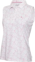 Dames Sleeveless Polo Print/White/Jete