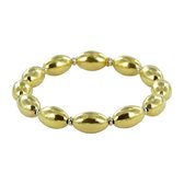 Silventi 910470609 Zilveren Armband - Rekarmband - Goudkleurig - Ovaal - 19 cm - 8 mm dikte - Rhodium - Gold plated (Verguld / Goud op Zilver)