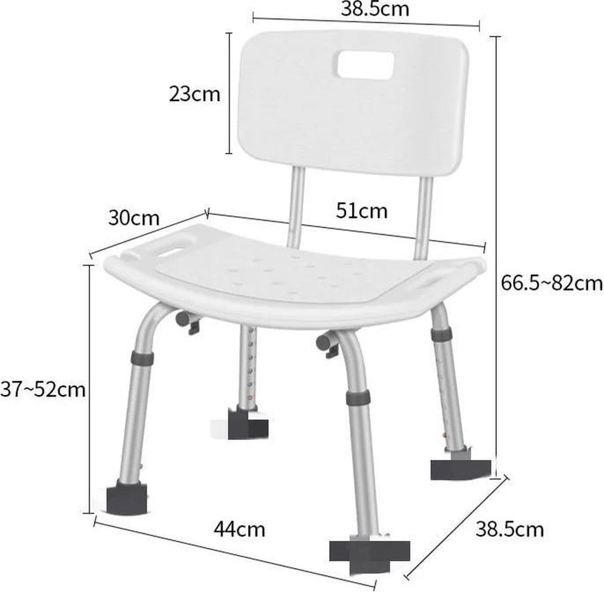 Buxibo Douchestoel Antislip Douchestoel 150kg Draagvermogen Lichtgewicht en in...