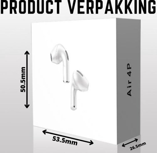 EarPods Air 4P + Cleaning Kit - Draadloze oordopjes - Touch Control - Bluetooth - Microfoon & Waterproof - AirPods & GalaxyBuds Alternatief Earbuds - THØMS