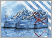 Nike Air Force 1 University Blue painting (reproduction) 71x51cm