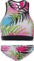 Dames bikini sport met gevlochten detail - Multi color leaf -M