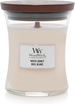 WoodWick Hourglass Medium Geurkaars - White Honey - 60 branduren