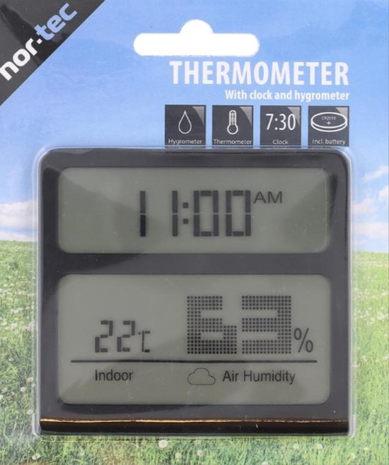 Nor Tec Thermometre Thermometre D Interieur Thermometre Avec Klok Klok Bol Com