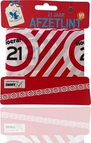 3BMT Afzetlint - markeerlint rood wit - 21 - verjaardag - 10 meter